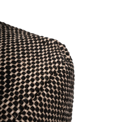 Atcham Wool & Cotton Ottoman Stool - Black