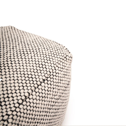 Atcham Wool & Cotton Ottoman Stool - Black/Natural