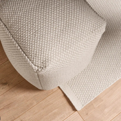 Atcham Clay/Natural Wool and Cotton Ottoman Stool - Laura James