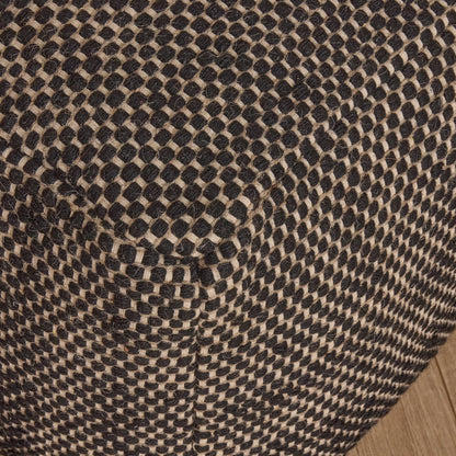 Atcham Wool & Cotton Ottoman Stool - Black