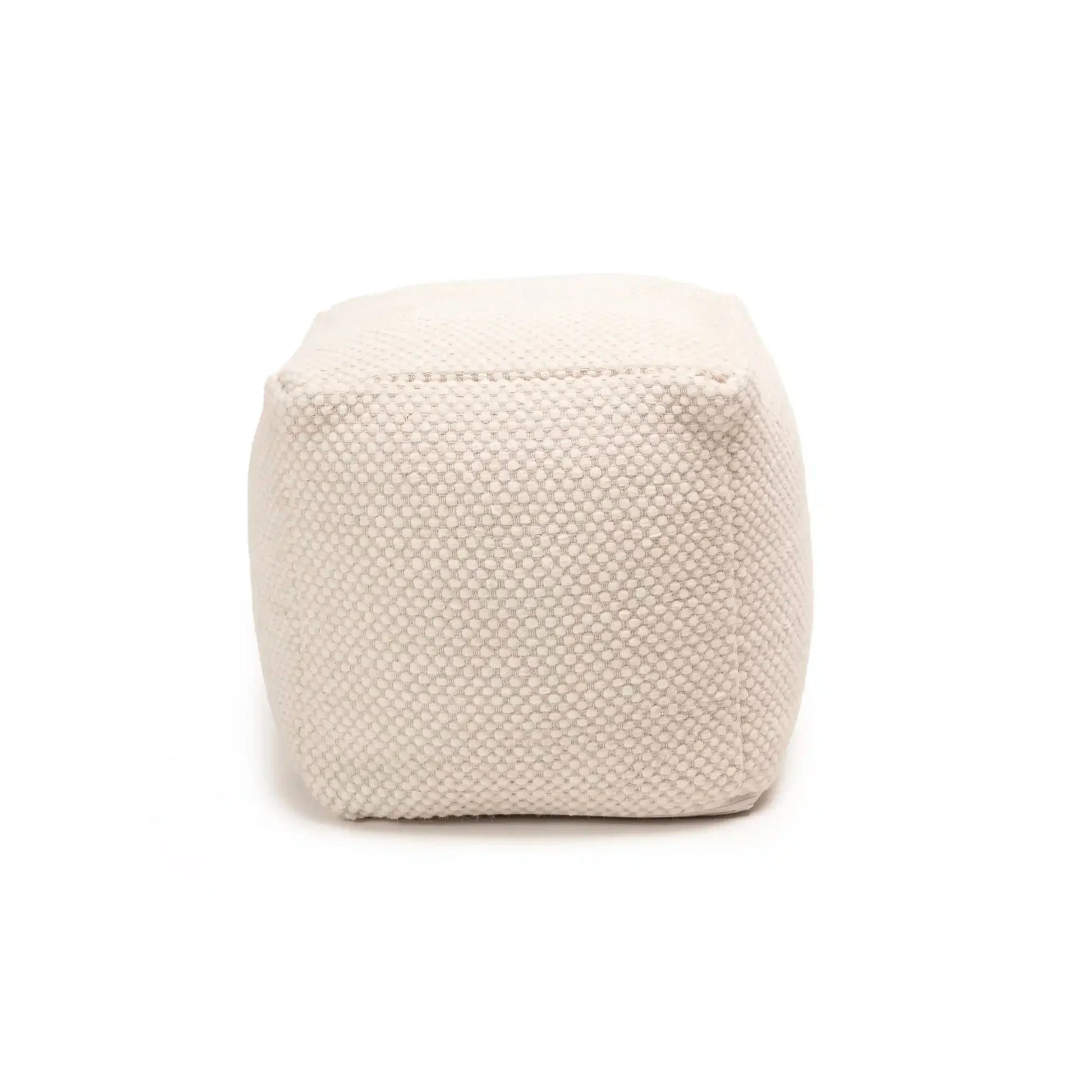 Atcham Clay/Natural Wool and Cotton Ottoman Stool - Laura James