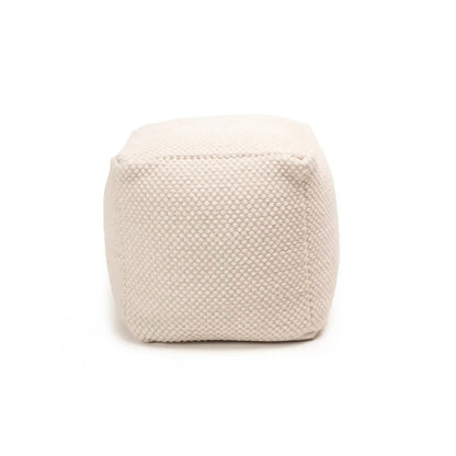 Atcham Clay/Natural Wool and Cotton Ottoman Stool - Laura James