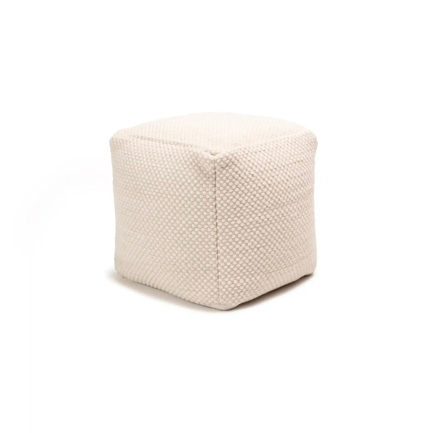 Atcham Clay/Natural Wool and Cotton Ottoman Stool - Laura James