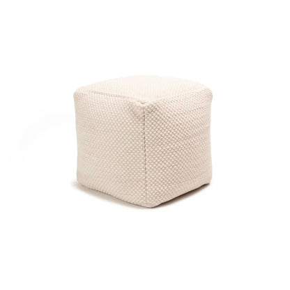 Atcham Clay/Natural Wool and Cotton Ottoman Stool - Laura James