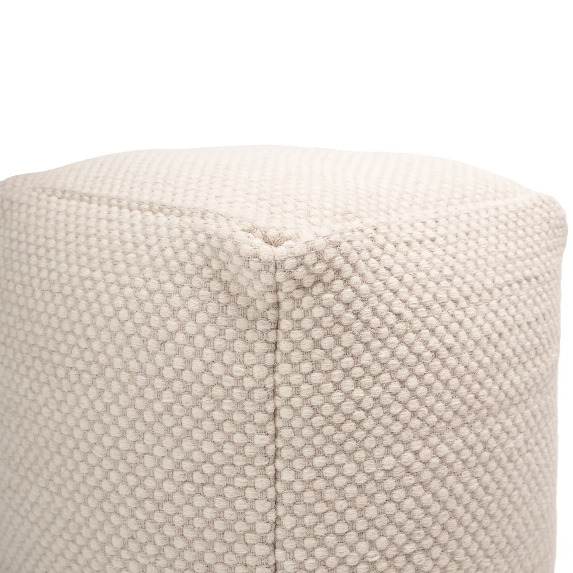 Atcham Clay/Natural Wool and Cotton Ottoman Stool - Laura James
