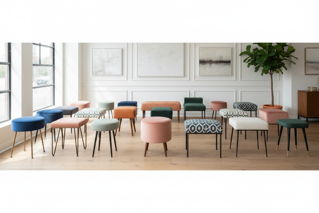 make a banner that shop like this is Ottoman Stool shop, no nned text on banner